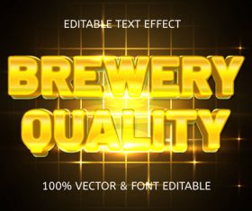 Quality brewery style luxury editable text effect vector