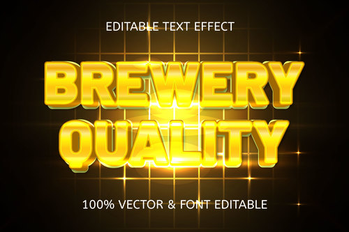 Quality brewery style luxury editable text effect vector
