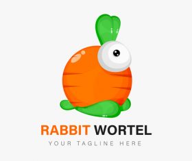 Rabbit wortel icon vector
