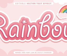 Rainbow editable vector text effect vector
