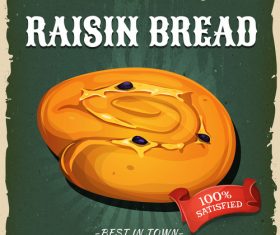 Raisin bread flyer vector