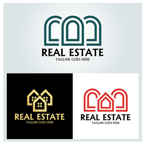 Real estate logo design vector