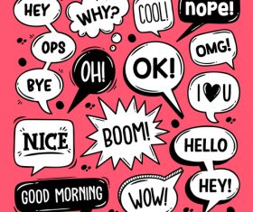 Red background cartoon bubble text vector