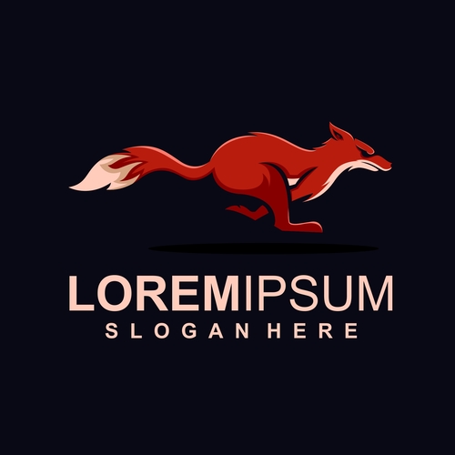 Red fox business logo vector
