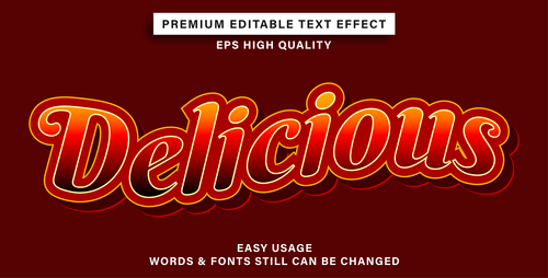 Red text font style vector