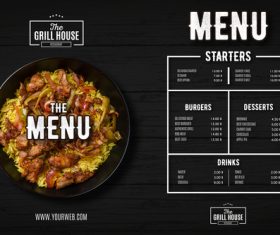 Restaurant menu with professional design vector