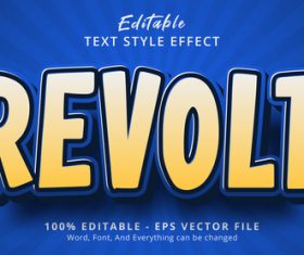 Revolt editable text style effect vector