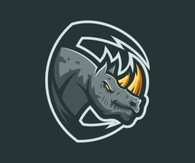 Rhino business logo vector