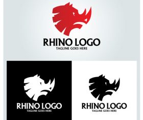 Rhino logo design vector