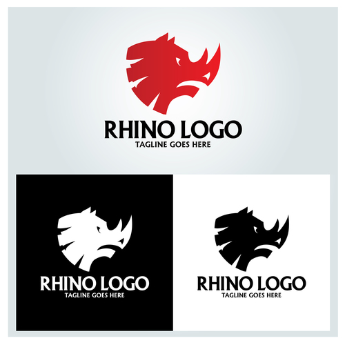 Rhino logo design vector