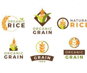 Rice logo collection vector