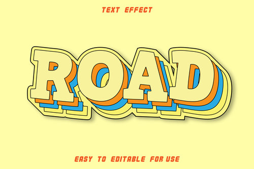 Road text effect vector