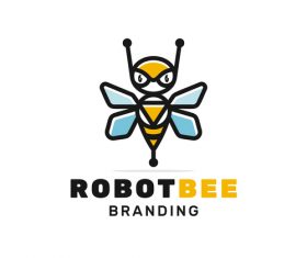 Robot bee logo vector