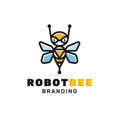 Robot bee logo vector