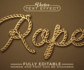 Rope vector editable text effect
