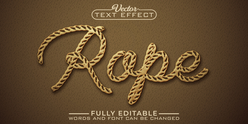 Rope vector editable text effect