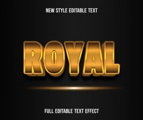 Royal new style editable text vector