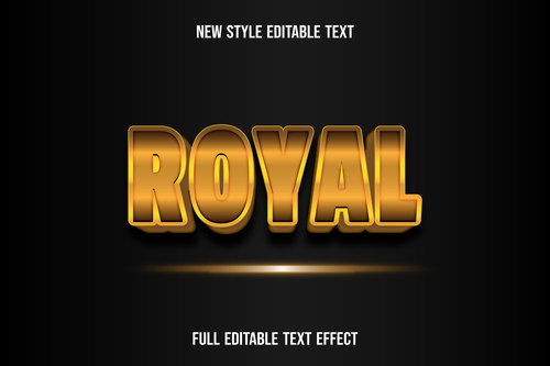 Royal new style editable text vector
