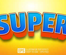 SUPER vector editable text effect