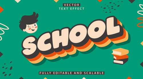 School editable vector text effect vector