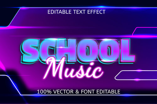 School music editable text effect vector