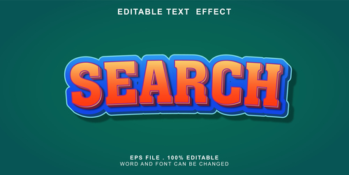 Search vector editable text effect