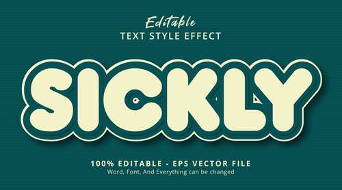 Sickly editable text style effect vector