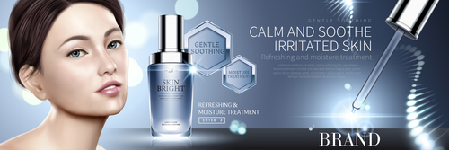 Skin bright skin care advertising vector