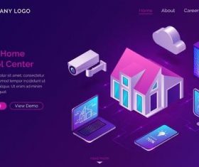 Smart home control center card vector