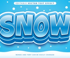 Snow editable vector text effect vector