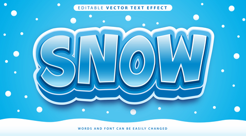 Snow editable vector text effect vector