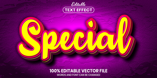 Special text font style vector