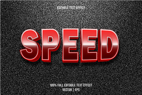 Speed editable text effect vector