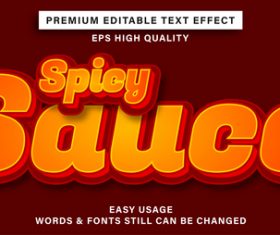 Spicy sauce text effect new style vector