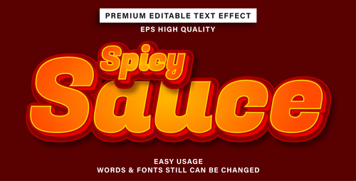 Spicy sauce text effect new style vector