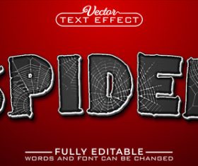 Spider vector editable text effect