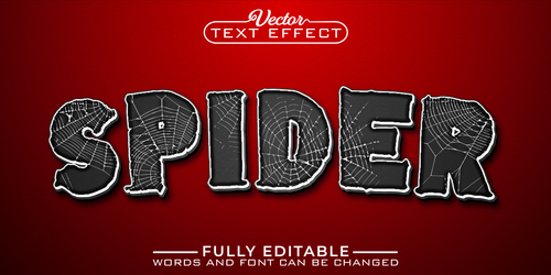 Spider vector editable text effect