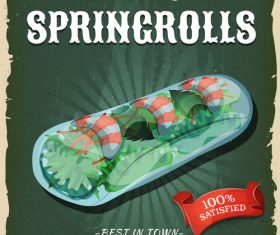 Spring rolls flyer vector