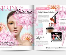 Spring skin care magazine cover vector