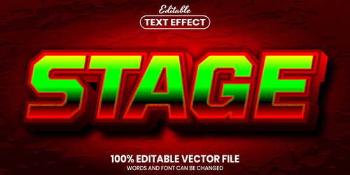 Stage text font style vector