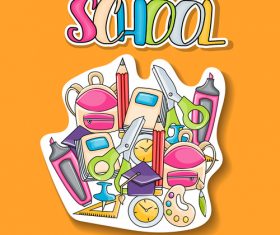 Sticker welcome back to school vector