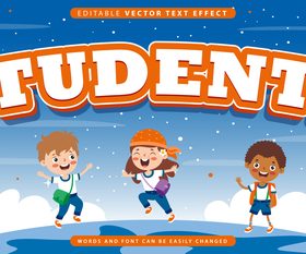 Students editable vector text effect vector