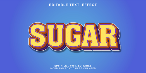 Sugar vector editable text effect