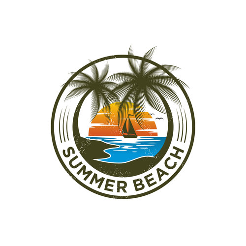 beach logo vector