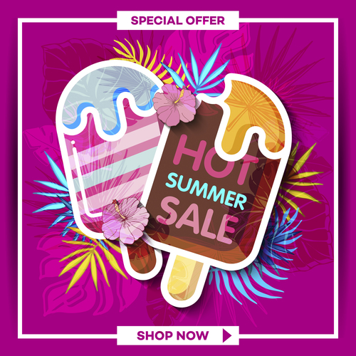 Summer sale background vector