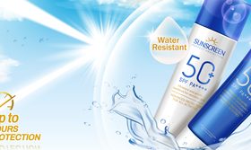 Summer sunscreen ads vector