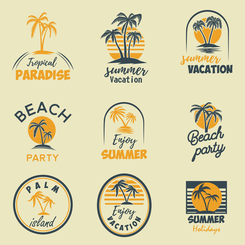 Summer vacation logo vector