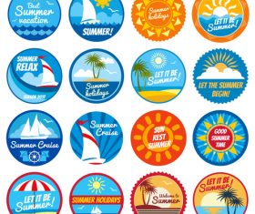 Sun rest summer logo vector