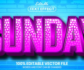 Sunday text font style vector