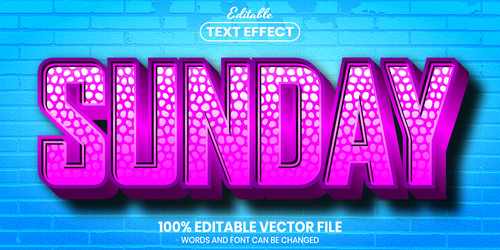 Sunday text font style vector